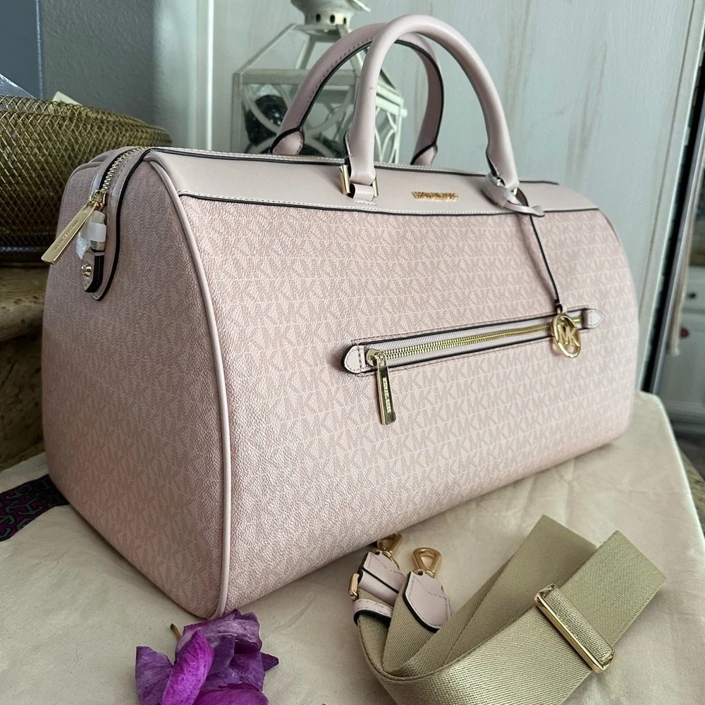 New Michael Kors Jet Set Travel Extra-Large Signature Logo Duffel Bag